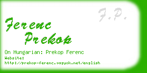 ferenc prekop business card